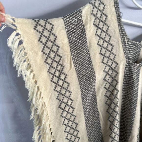 Free People cream and blue/gray poncho - Picture 2 of 3